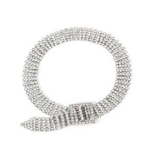 Zara Silver Tennis Crystal Love Chocker Belt Chain Necklace NEW